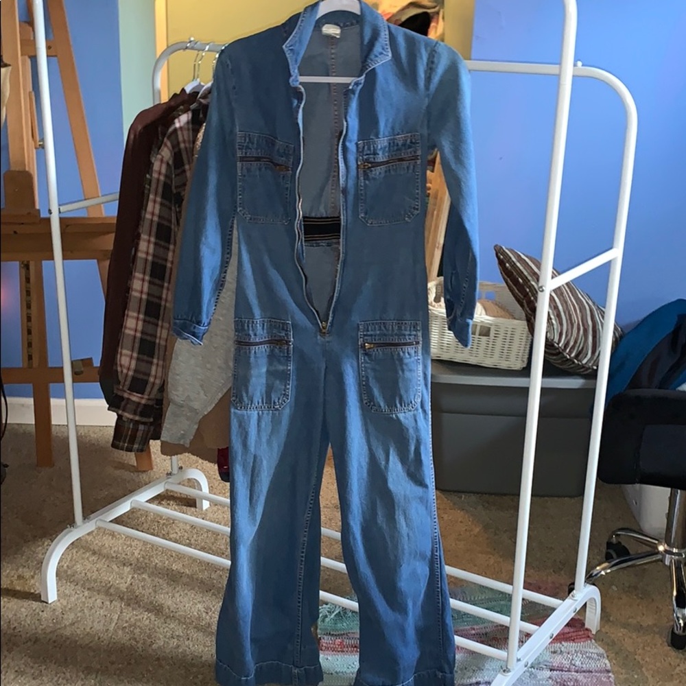 Vintage denim long sleeve jumpsuit